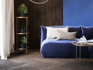 Miniaturka 7 - Designerska lampa LED w złotym kolorze do eleganckiego salonu