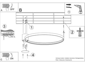 Miniaturka 23 - Przekrój techniczny nowoczesnej lampy LED z białym pierścieniem