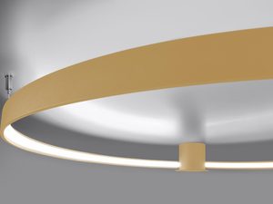 Miniaturka 17 - Nowoczesna lampa sufitowa LED z dwoma złotymi pierścieniami