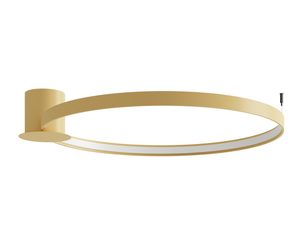 Miniaturka 10 - Nowoczesna lampa sufitowa LED z białym kloszem i złotym wykończeniem