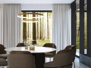 Miniaturka 20 - Designerska lampa sufitowa LED z białym pierścieniem