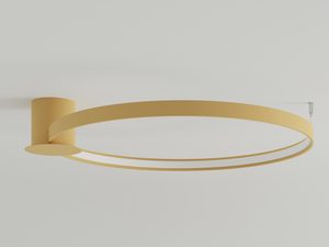 Miniaturka 11 - Lampa sufitowa LED z białym kloszem i złotymi elementami