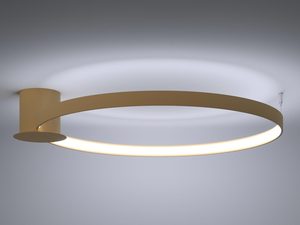Miniaturka 12 - Nowoczesna lampa LED z białym kloszem i złotym akcentem, minimalistyczny styl
