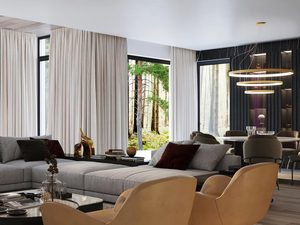 Miniaturka 8 - Elegancka lampa sufitowa LED z białym kloszem i złotym akcentem