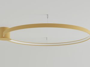 Miniaturka 1 - Nowoczesna lampa sufitowa LED z białym kloszem, złote wykończenie