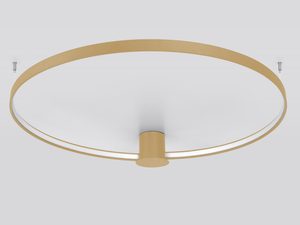 Miniaturka 3 - Nowoczesna lampa sufitowa LED z dwoma złotymi pierścieniami, minimalistyczny styl