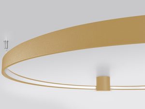 Miniaturka 5 - Nowoczesna lampa sufitowa LED z białym kloszem i złotymi akcentami