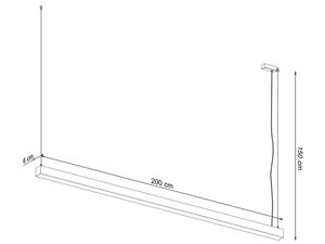 Miniaturka 36 - Techniczny schemat montażu lampy LED z wymiarami