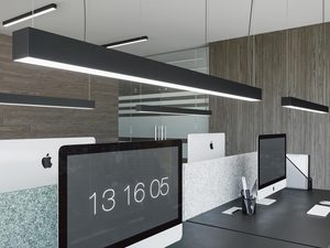 Miniaturka 25 - Biuro z komputerami Apple i lampą liniową LED