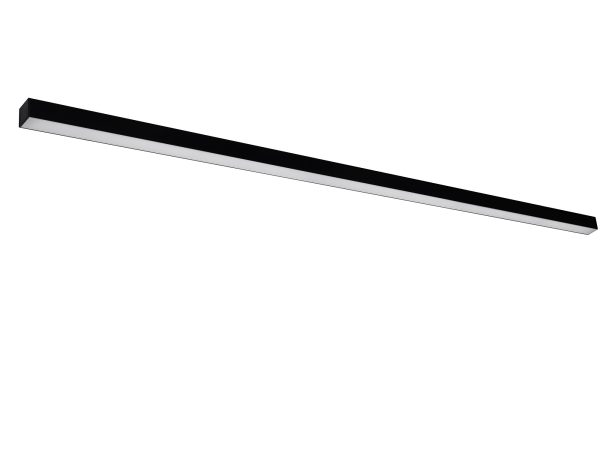 Lampa LED podtynkowa z czarną linią na białym tle