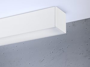 Miniaturka 3 - Geometryczna lampa biała w sufitowej wnęce z betonu