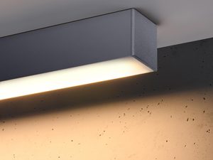 Miniaturka 20 - Czarna lampa liniowa LED zamontowana przy suficie