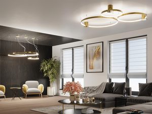 Miniaturka 7 - Minimalistyczna złota lampa LED do stylowego salonu