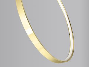 Miniaturka 3 - Okrągła lampa do salonu w kolorze złota