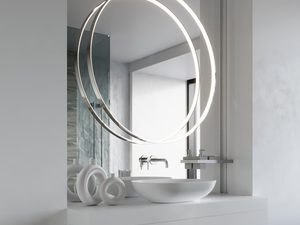 Miniaturka 30 - Lampa LED z białym wykończeniem, okrągła forma, nowoczesny design