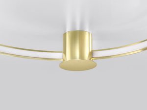 Miniaturka 5 - Nowoczesna lampa sufitowa LED z dwoma złotymi pierścieniami, luksusowy styl