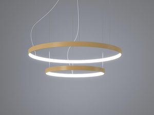 Miniaturka 2 - Nowoczesna lampa wisząca LED z trzema złotymi pierścieniami