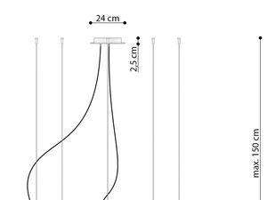 Miniaturka 20 - Przekrój techniczny lampy sufitowej z wymiarami