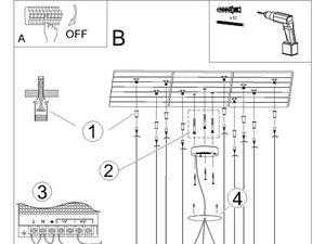 Miniaturka 18 - Schemat techniczny montażu wielopoziomowej lampy LED