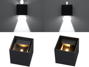 Miniaturka 6 - Czarny kinkiet LED z efektem rozbłysku góra–dół