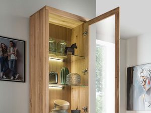 Miniaturka 5 - Drewniana witryna dębowa z półkami i szkłem