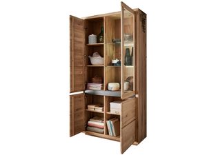 Miniaturka 2 - Witryna do salonu z drewnianym korpusem i przeszklonymi drzwiami