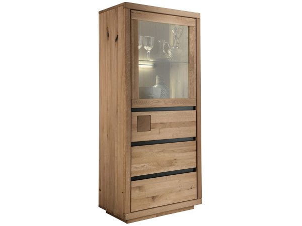 Kredens Opus IV z Litego Dębu Przestrzeń i Eksponowanie Rzeczy w Twoim Domu