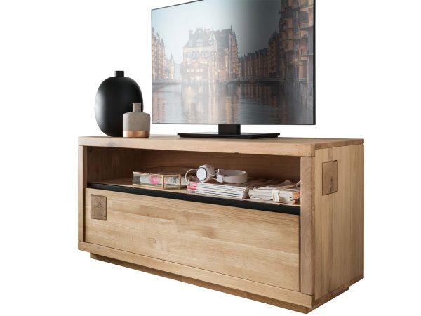 Niewielka Szafka RTV Opus I z Litego Dębu Idealna dla Twojego Sprzętu Elektronicznego