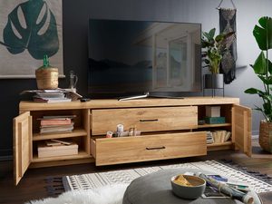 Miniaturka 4 - Drewniana szafka z półką na dekoder i dwoma zamykanymi bokami