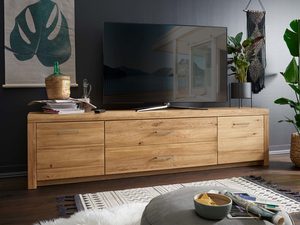 Miniaturka 5 - Szafka RTV z dekoracjami i zdjęciem krajobrazu na ekranie