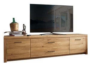 Miniaturka 1 - Drewniana szafka RTV z trzema szufladami i miejscem na telewizor