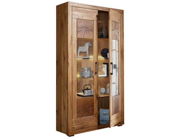 Podwójna witryna z litego dębu LUX