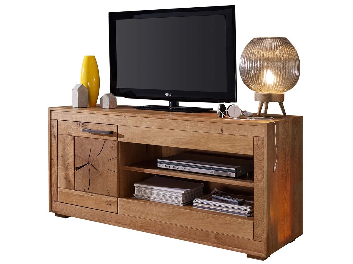 Szafka RTV z litego dębu LUX