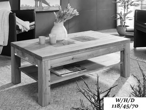 Miniaturka 5 - Dębowy stolik kawowy z półką LUX