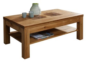 Miniaturka 1 - Dębowy stolik kawowy z półką LUX