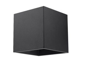 Miniaturka 11 - Kwadratowy czarny kinkiet LED w nowoczesnym stylu