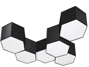 Miniaturka 9 - Czarno-białe plafony LED w formie nowoczesnego wzoru heksagonów