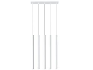 Miniaturka 6 - Designerska biała lampa sufitowa z pięcioma zwisami LED