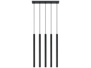 Miniaturka 14 - Lampa wisząca LED z pięcioma czarnymi tubami, montaż sufitowy