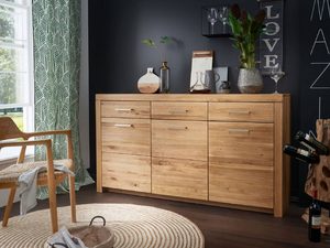 Miniaturka 4 - Komoda drewniana z eleganckimi srebrnymi uchwytami