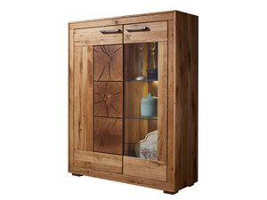 Miniaturka 2 - Witryna z drewna dębowego z przeszkleniami i ozdobnym dekorem