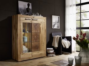 Miniaturka 4 - Drewniana witryna z litego dębu z ozdobnym frezowaniem