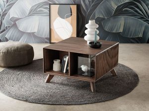 Miniaturka 4 - Mały stolik kawowy z ciemnego drewna w stylu retro