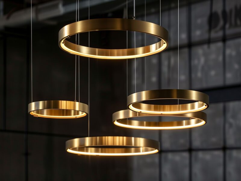 Lampa wisząca w kolorze złotym