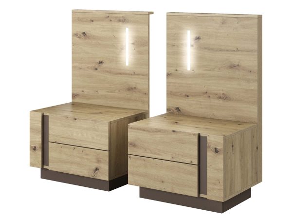 Komoda i szafki nocne z oświetleniem LED do sypialni