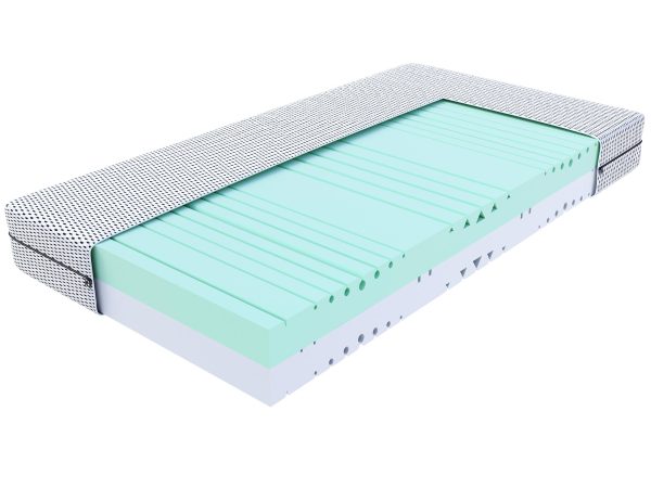 Materac piankowy z oddychającym pokrowcem i strefami