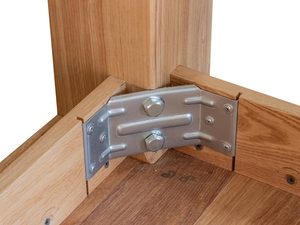 Miniaturka 2 - Metalowe mocowania nóg solidnego stołu z drewna dębowego