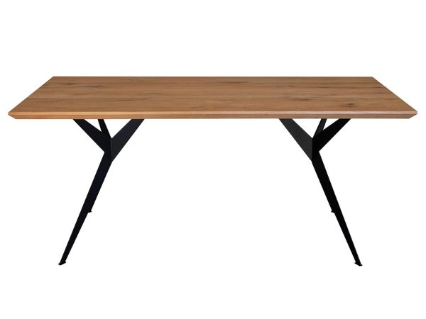 Stół dębowy na czarnych nóżkach