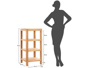 Miniaturka 11 - Drewniany regał z półkami, styl skandynawski, naturalne drewno
