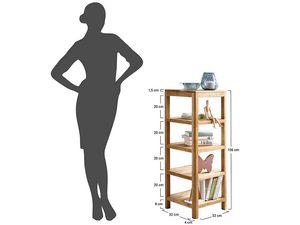 Miniaturka 11 - Drewniany regał z półkami, styl rustykalny, naturalne wykończenie